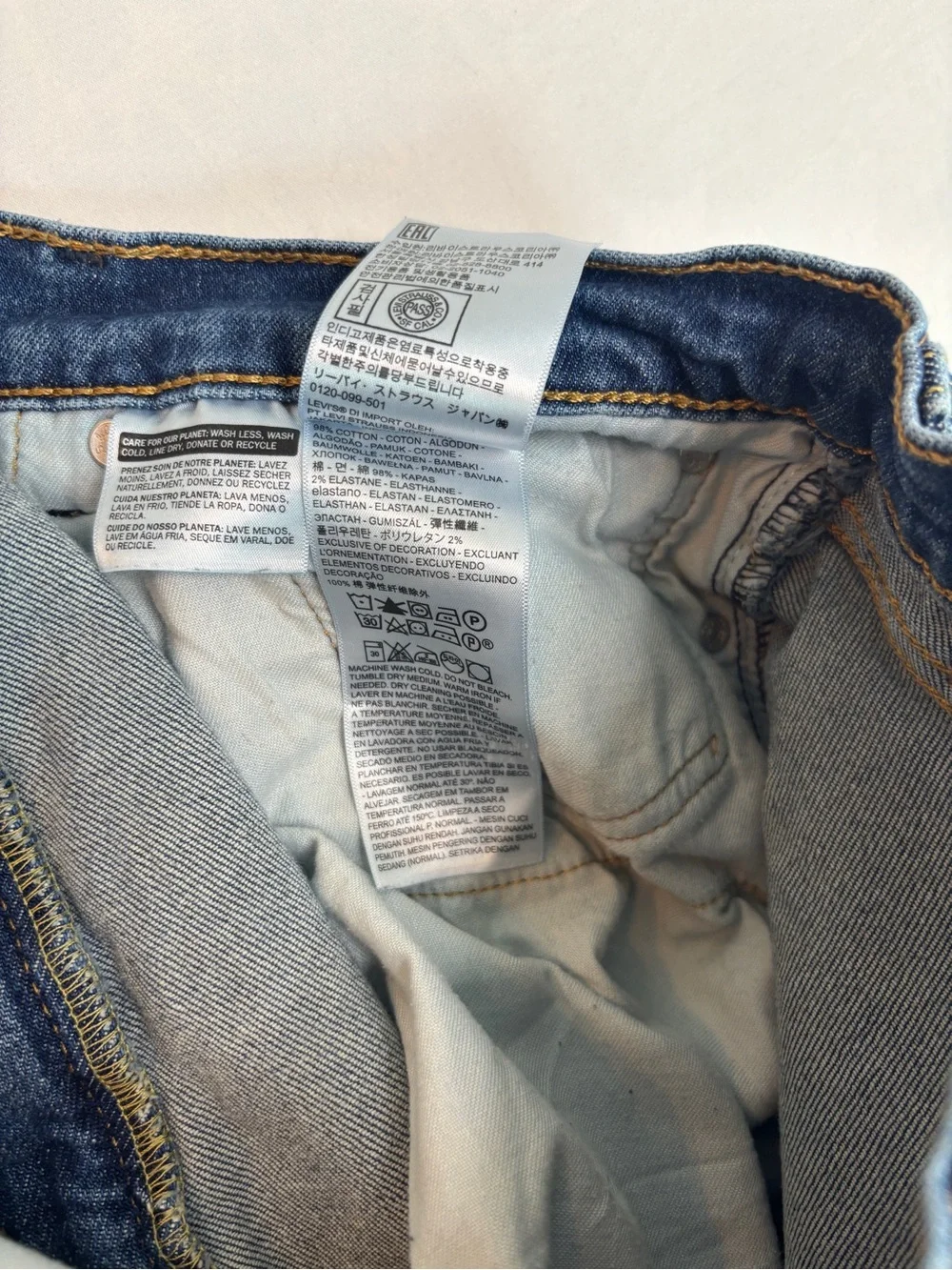 Levi's 505 Regular Fit Jeans Men's 38x32 Blue Straight Leg Denim